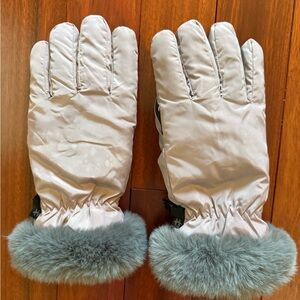 Hot Paws Women's gloves w Faux Fur Touch Screen Insulated SZ L Soft Purple Gray